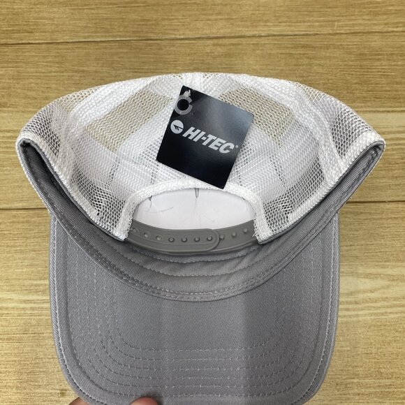 Men's Trucker Hat Adjustable Strap Back Hat Mesh Cap Hi Tec Gray White - Picture 8 of 11